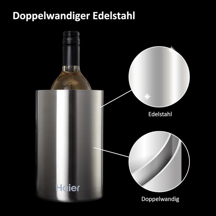 Охолоджувач для вина Haier Premium Collection - нержавіюча сталь, для дому та свят
