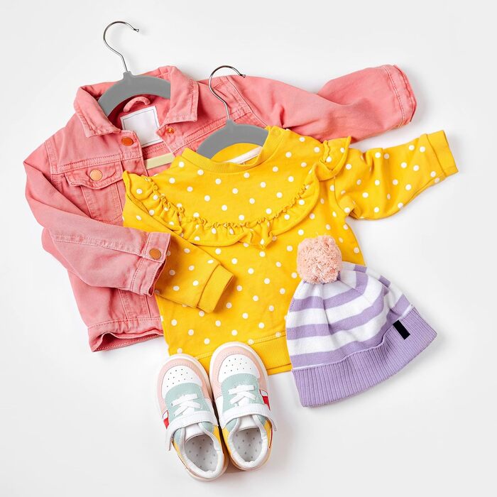 Плечики для дитячого одягу Utopia Home з велюру (30 шт.) – 27,9 см (11 дюймів) – міцні, неслизькі, сірі