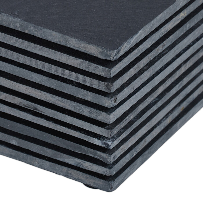 Relaxdays Slate Coasters, 10-Piece Set