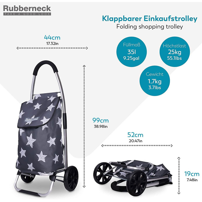 Складаний візок для покупок Rubberneck - легкий та місткий