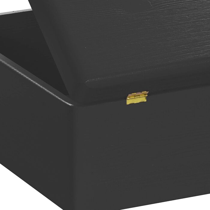 Large Wooden Box with Lid - All-Purpose Wooden Box - Storage Box | Toy Chest - Gift Packaging | Decorative Box for Crafts FSC® (approx. 40 x 30 x 14 cm | L, Black)