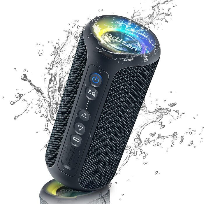 Ortizan X8Pro 40W Bluetooth колонка з мікрофоном, RGB підсвічуванням, водонепроникна IPX7, 30 годин програвання - Navy