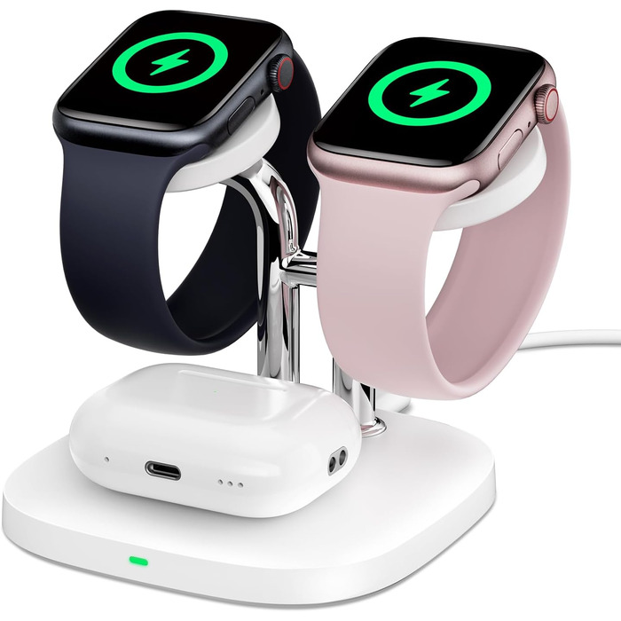Зарядна станція SwanScout для Apple Watch 10 та AirPods Pro (704A, 3.3W, біла)