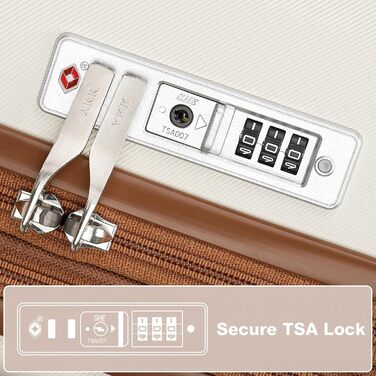 Набір валіз KONO: 3 шт. (55/65/75 см) з TSA-замком, розширювані, легкі, з 4 колесами