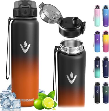 Термопляшка Vikaster 500 мл, нержавіюча сталь, без BPA, для спорту, подорожей та фітнесу (чорний & винно-червоний)