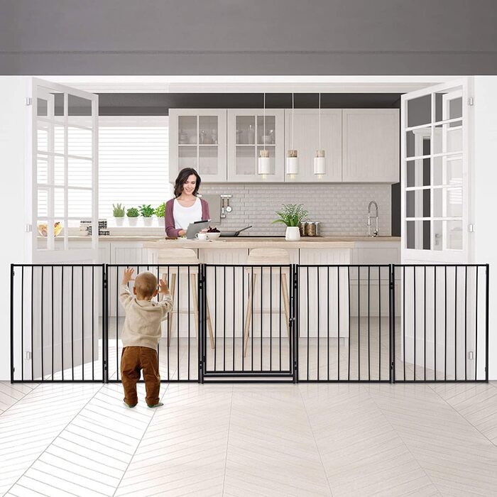 Клітка для собак, цуценят, гризунів та кроликів, металева, розкладна, з дверцятами (310 x 2,5 x 75 см)