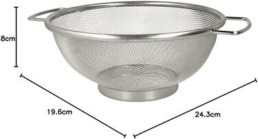 Сито Metaltex 185327000, нержавіюча сталь, діаметр 26 см (Ø 20 см)
