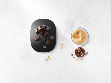 Кухонні ваги Zwilling Enfinigy з цифровим дисплеєм, функцією тарування, до 10 кг, USB-зарядка, чорного кольору