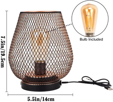 JHY DESIGN: Настільна лампа Gold Schwarz, набір 2 шт., металева, LED, вінтажний стиль, на батарейках, для спальні, вітальні, вечірки, дому та вулиці