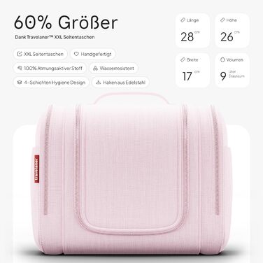 Чохол-органайзер для подорожей Traveaner, 7 відділень, 3-в-1, водонепроникний, рожевий, XXL