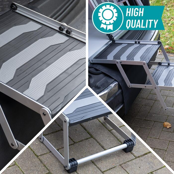 Сходинка для собак VOSS.PET, 4 ступені, для багажника авто, з алюмінію, з захисним килимком