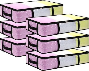 Коробки для зберігання під ліжко 90л (4 шт) з кришкою, прозорі, великі, складні, з ручками. Підходять для постільної білизни, подушок, одягу.