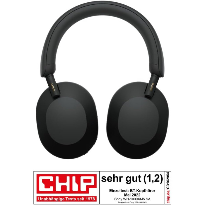 Навушники Sony WH-1000XM5 чорні: бездротові, з шумозаглушенням, Bluetooth, Hi-Res Audio, до 30 год роботи, для iOS та Android + жорсткий кейс