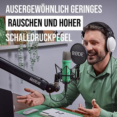 Мікрофон RØDE NT1 Signature Series – конденсаторний, велика мембрана, зі штативом, поп-фільтром та XLR-кабелем для запису вокалу, музики, стрімінгу та подкастів