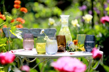 Stölzle Lausitz Water Glasses Set Elements Mediterranean Mix 465 ml to the brim / Set of 6 Water Glasses Dishwasher-safe, high break resistance / Drinking Glasses Set Crystal Glass / Juice Glasses Set
