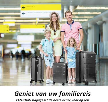 Чемодан ручної об'єм 41л TANTOMI: міцний ABS+PC, 4 колеса, кодовий замок, телескопічна ручка (M/L/XL), світло-темно зелений