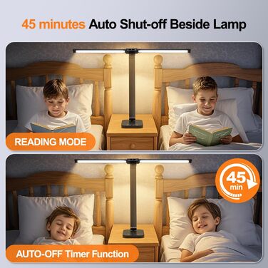 Настільна лампа One Fire з адаптером, 1000 люмен, 96 LED, диммування, для навчання дітей, з таймером та функцією пам'яті, денне світло, білий/чорний колір