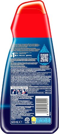 Рідкий засіб для посудомийних машин Finish Powergel, мультифункціональний, з лимоном, віджирюючий ефект, 120 мийок (4 упаковки по 600 мл)