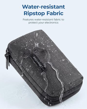 Органайзер для кабелів та електроніки BAGSMART: водонепроникна сумка-органайзер для подорожей, чорний