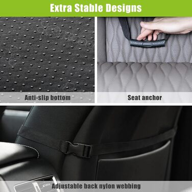 Автокрісло для собак Pecute, 43x43x30 см, чорне. Водонепроникне, стійке до подряпин, з підсиленими боковинами та кишенями. Для собак середніх та маленьких порід.