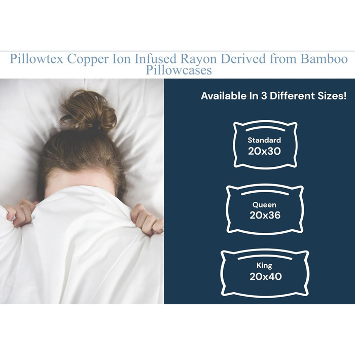 Охолоджувальна наволочка з бамбукової віскози Pillowtex з іонами міді, бежева, стандарт 50,8x76,2 см, м’яка і дихаюча