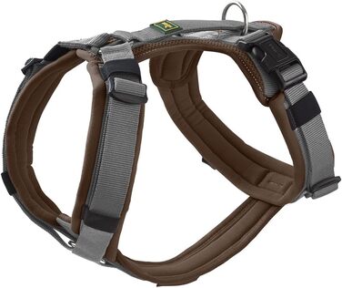 Нашийник для собак HUNTER Maldon, коричнево-сірий, L, м'який, комфортний, з 3M Scotchlite, регулюється, з м'яким ручним тримачем