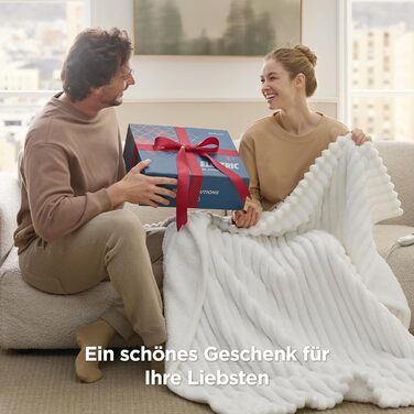 Електрична ковдра BEDSURE з автовимкненням, 130x180 см, сіра. 6 режимів нагріву, таймер 10 годин. Чудовий подарунок для жінок та мами на Різдво.