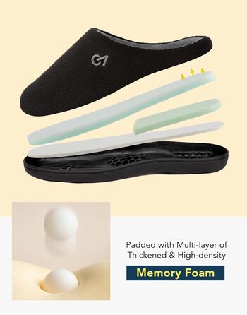 Чоловічі халапи VeraCosy з двокольоровим дизайном, устілка з Memory Foam, 44/45 EU, чорно-сірий, колір: холодний сірий