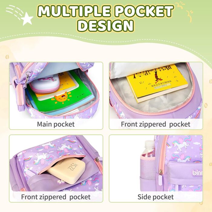 Дитячий рюкзак SUN EIGHT для хлопчиків та дівчаток: легкий, міцний, для садка, школи та подорожей (фіолетовий)