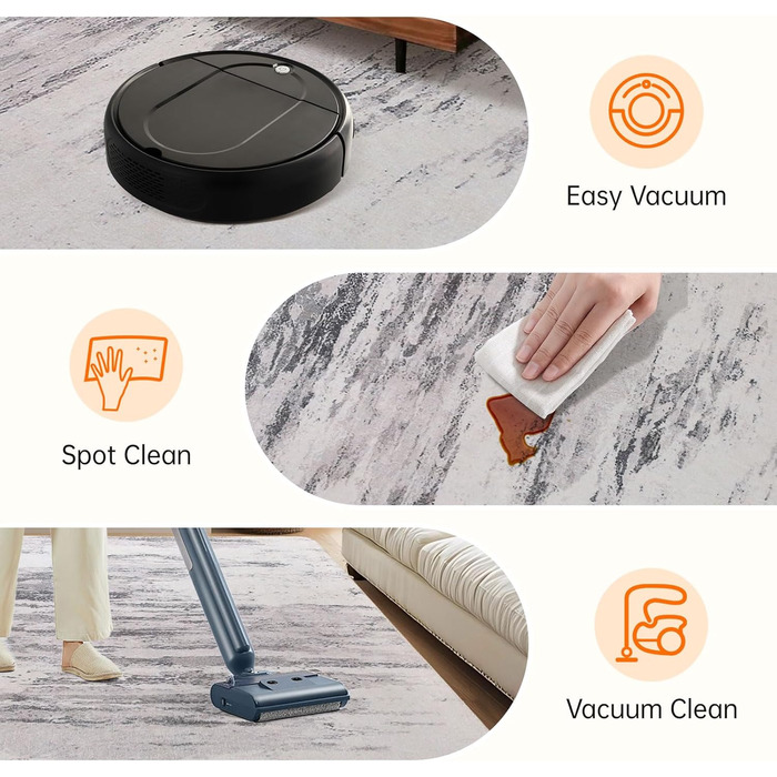 Килим Safunion для вітальні: великий сучасний абстрактний килим з коротким ворсом, м'який килим для спальні (абстрактний, слонова кістка/багатобарвний, 80 x 120 см)