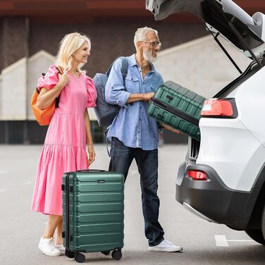 Набір валіз Roadcheer з полікарбонату: тріо ролерів, рюкзак, аксесуари | з TSA-замком