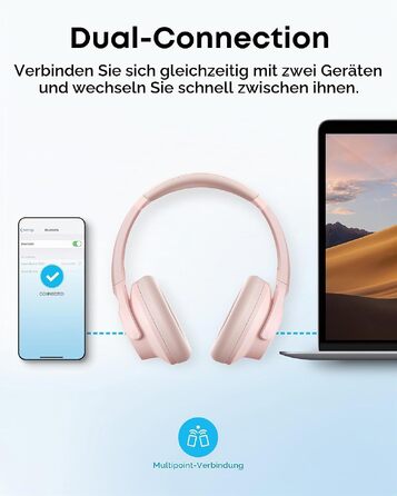 Бездротові навушники-вкладки Soundcore by Anker Q20i з гібридним активним шумозаглушенням (ANC), Hi-Res Audio, 40 годин роботи, керування через додаток, Рожеві (Відновлені)