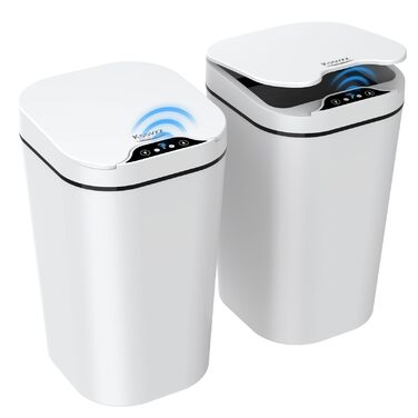 Сміттєвий бак сенсорний Kssvzz 2 шт. 10л, автоматичний, електричний для ванної, офісу, спальні, кухні (білий)