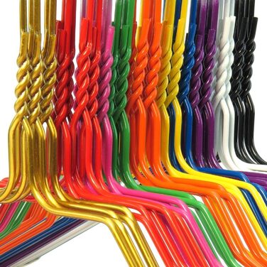 Кольорові металеві вішалки для одягу HANGERWORLD, 100 шт, 40 см, зі сталі з порошковим покриттям