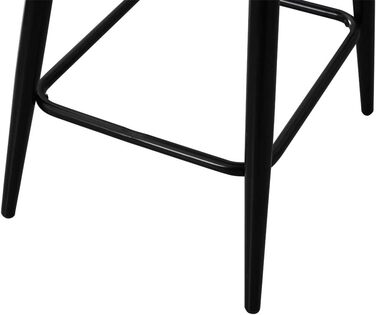 Velvet Bar Stools Set of 2 with Backrest - 66cm Counter Height - Grey