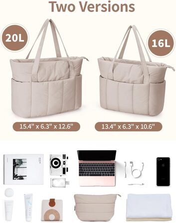 Сумка жіноча Narwey шопер велика, легка для роботи, школи, плеча, сумка для вчительки, Tote Bag з багатьма кишенями (Хакі)