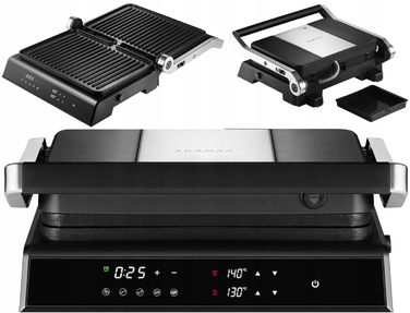 Електричний гриль Transa Electronics DualPlate, чорний, 2200 Вт, з регулюванням температури