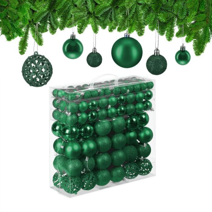 Relaxdays Set of 150 Christmas Baubles