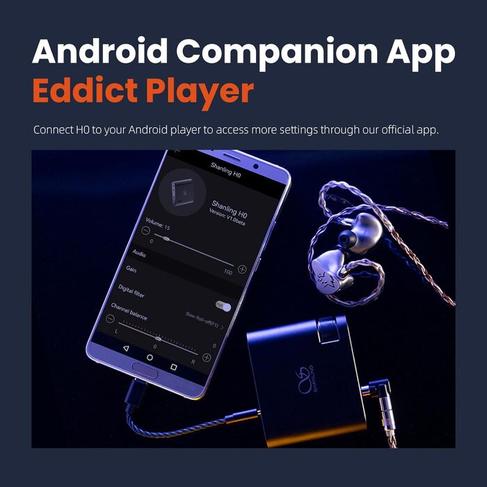 Shanling H0 - Портативний ЦАП/підсилювач, для ПК, ноутбуків, геймінгу, без акумулятора, 32-біт/768kHz DSD256, 3.5mm/4.4mm виходи