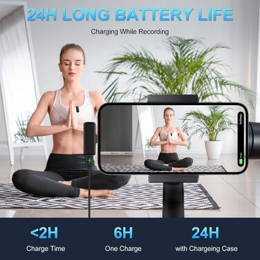 Камерний мікрофон бездротовий для iPhone/Android/Laptop, Mini мікрофон, професійний Dual USB-C, для відеозапису, стрімінгу, Vlog, YouTube, TikTok