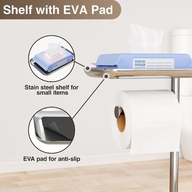 Тримач туалетного паперу настільний срібного кольору з щіткою - комплектуючий аксесуар для ванної кімнати