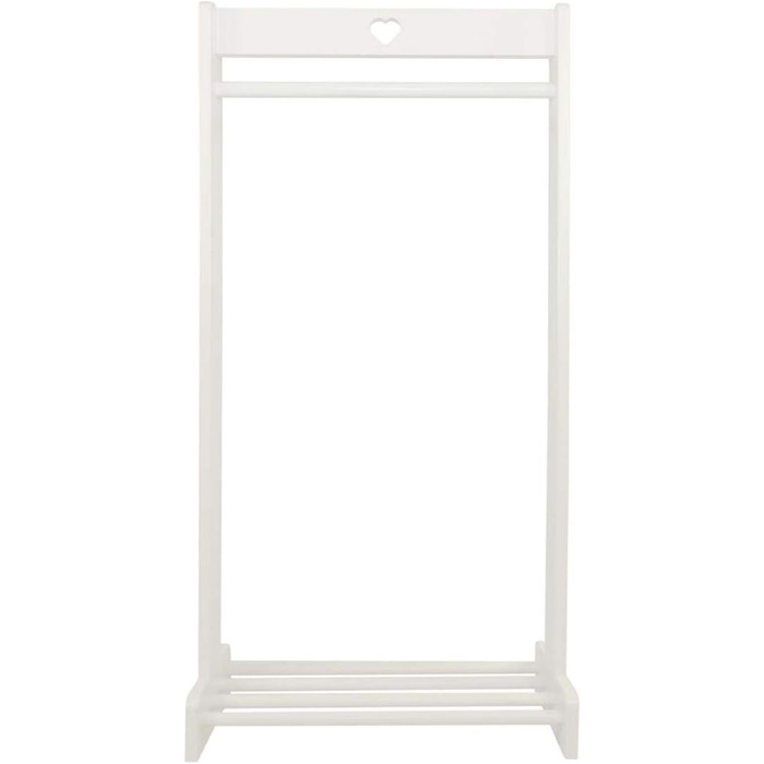 Puckdaddy Svetje | Clothes Rack 60x30x120 cm | Clothes stand made of pine wood in vintage design in white | Modern coat rack for baby and children's rooms | With practical shoe storage