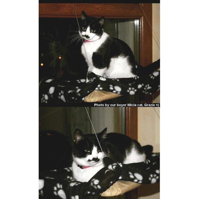 Гамак для котів JZK з підвісним місцем біля вікна + ковдра, ліжко для сонячних ванн, м'яке ліжко для котів, собак, кроликів та інших дрібних тварин