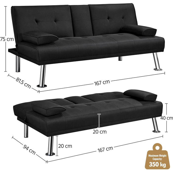 Yaheetech Folding Sleeper Sofa