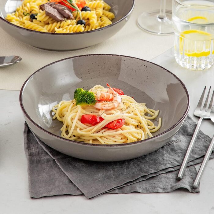 Набір супових тарілок Vancasso HARUKA Navia-gray, 4 шт, 1000 мл, кераміка