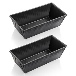 Форма для випічки хліба Grizzly Brotbackform, 35x15 см, антипригарна, високі борти, для кексів та хліба на заквасці, чорна (2 шт. маленькі 25x11.5x8 см)