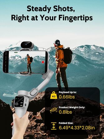 Стабілізатор для телефону AOCHUAN Smart V8 AI з 3 осями, 7.8