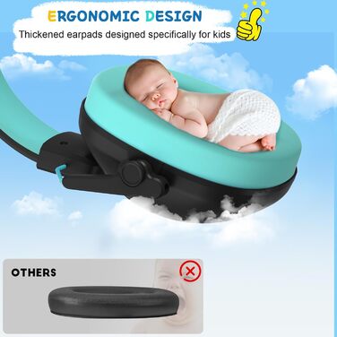 Захист вух для дітей: навушники від шуму для дітей з аутизмом, пасивний захист вух для школярів, регульовані навушники для концертів (чорний)