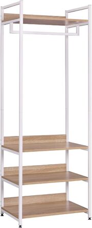 WOLTU Clothes Rack with Shelf, Open Wardrobe with Shoe Shelf, Coat Rack for Bedroom, Wood and Steel