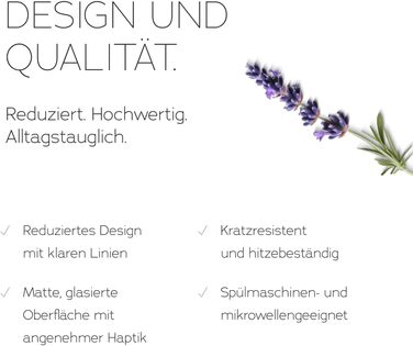 Набір посуду Feinsteinzeug на 6 осіб, 18 частин: міцний та стійкий до подряпин, бежевий глянцевий | Тарілки, тарілки для десерту та миски для 6 осіб - Magnetiks (Лавандова Мгла | 18 частин)